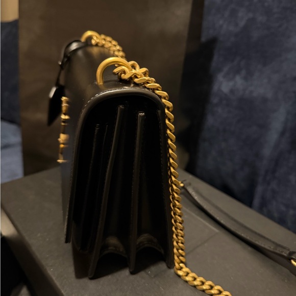 Saint Laurent Black and Gold Crossbody Bag - Picture 8 of 16